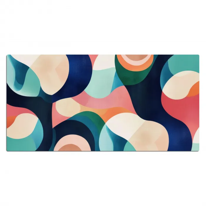 Abstract - Blauw - Roze Muismat XXL klein -3d_leeg