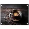 Kop - Koffie - Hout - Bonen tuinposter los doek klein -3d