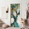 Boom - Modern - Verflook - Turquoise - Goud deurposter klein -sfeer6