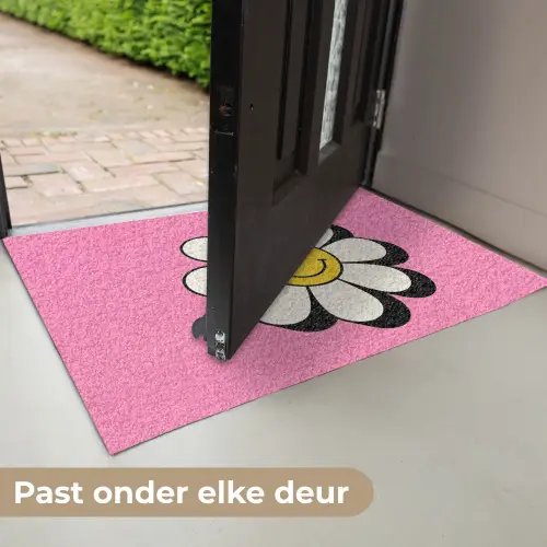 Smiley - Bloem - Roze Deurmat klein -USP_NL