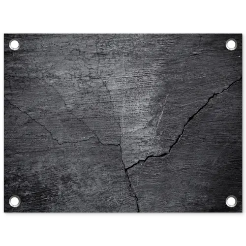 Beton - Zwart - Scheur tuinposter los doek klein -3d