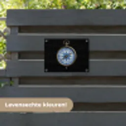Kompas - Delfts blauw - Zwart tuinposter los doek klein -sfeer3