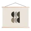 Halve cirkels - Aardetinten - Grafisch textielposter latten blank klein -3d