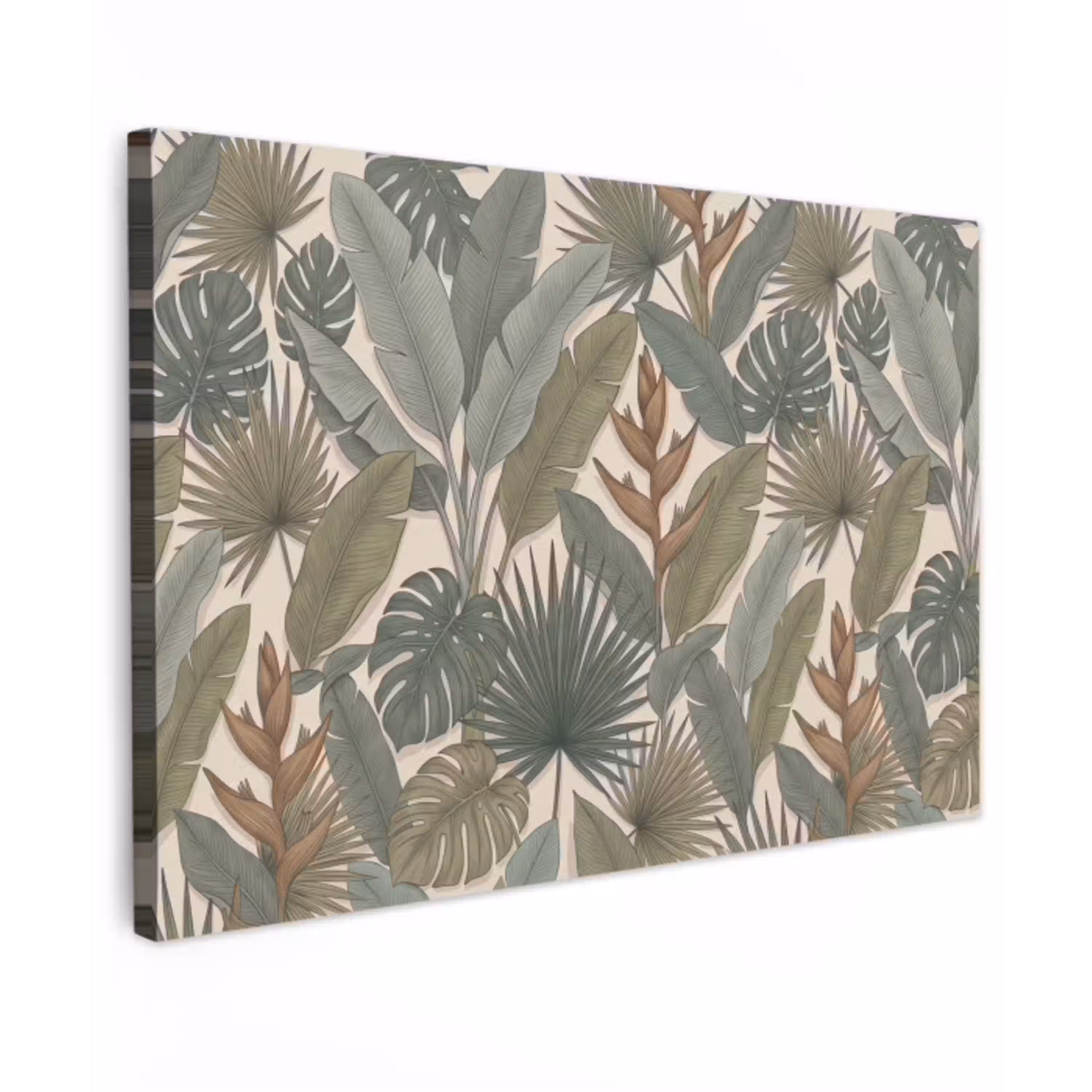 Planten - Tropisch - Natuur - Illustratie - Groen canvas 2cm klein -z3d