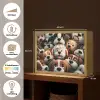 Hond - Dieren - Patronen - Bruin - Meisjes - Jongens Light Box met batterij (Wandlamp kind) middel -USP_websiteoverzichtNL