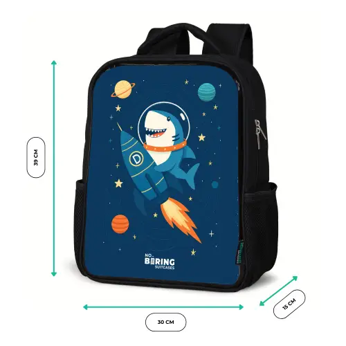 Dier - Ruimte - Planeet - Raket Rugzak - Zwart middel -productfoto_formaten