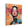 Portret - Vrouw - Abstract - Bloemen aluminium wit klein -3d