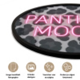 Panterprint - Zwart - Neonletters - Roze Fotolijst rond zonder passe partout klein -closeup_NL
