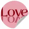 Love - Roze - Spiegeling Wandcirkel behangsticker klein -3d