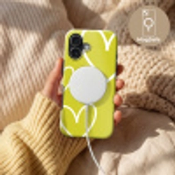Groen - Hartjes - Wit Toughcase MagSafe Apple iPhone 17 klein -USP_MagsafeV