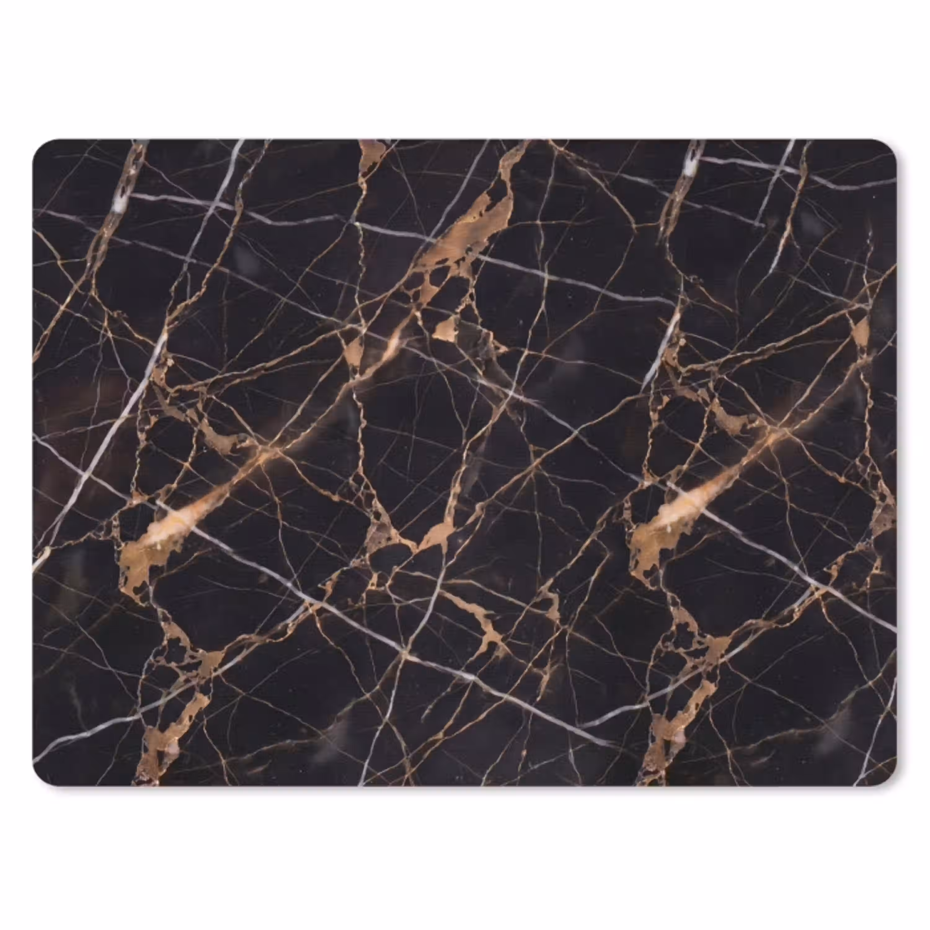 Marmer - Goud - Abstract - Zwart muismat rubber klein -3d