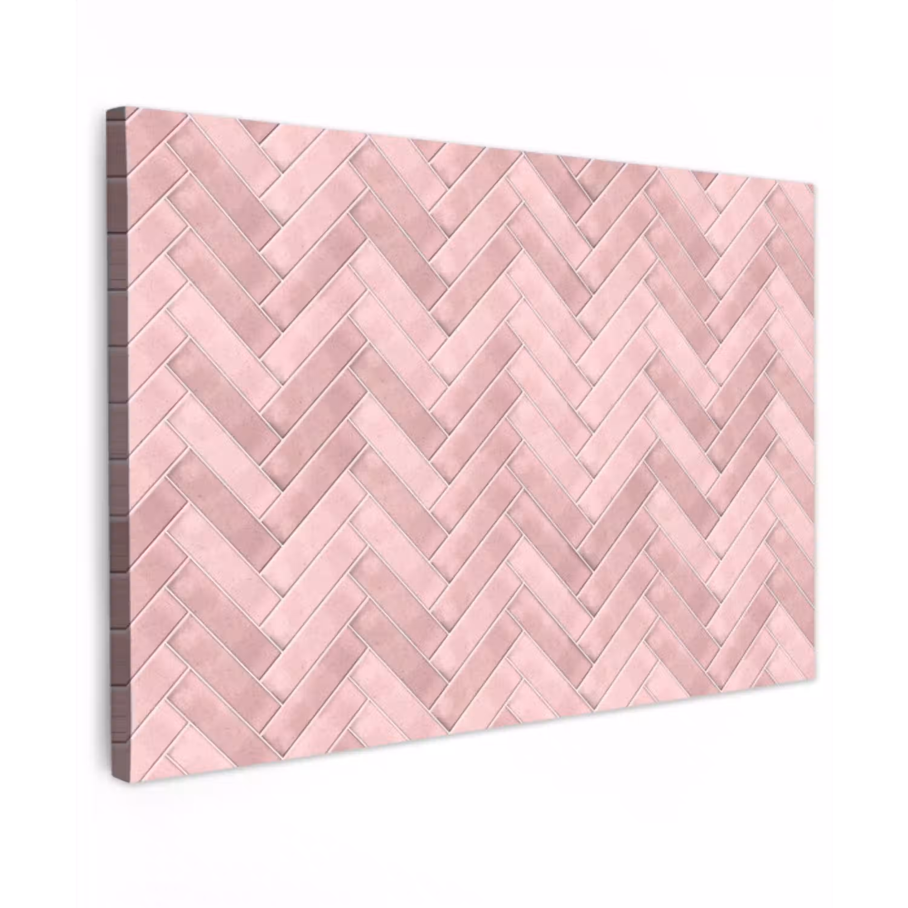 Visgraat - Wandtegel - Lichtroze canvas 2cm klein 34 -z3d