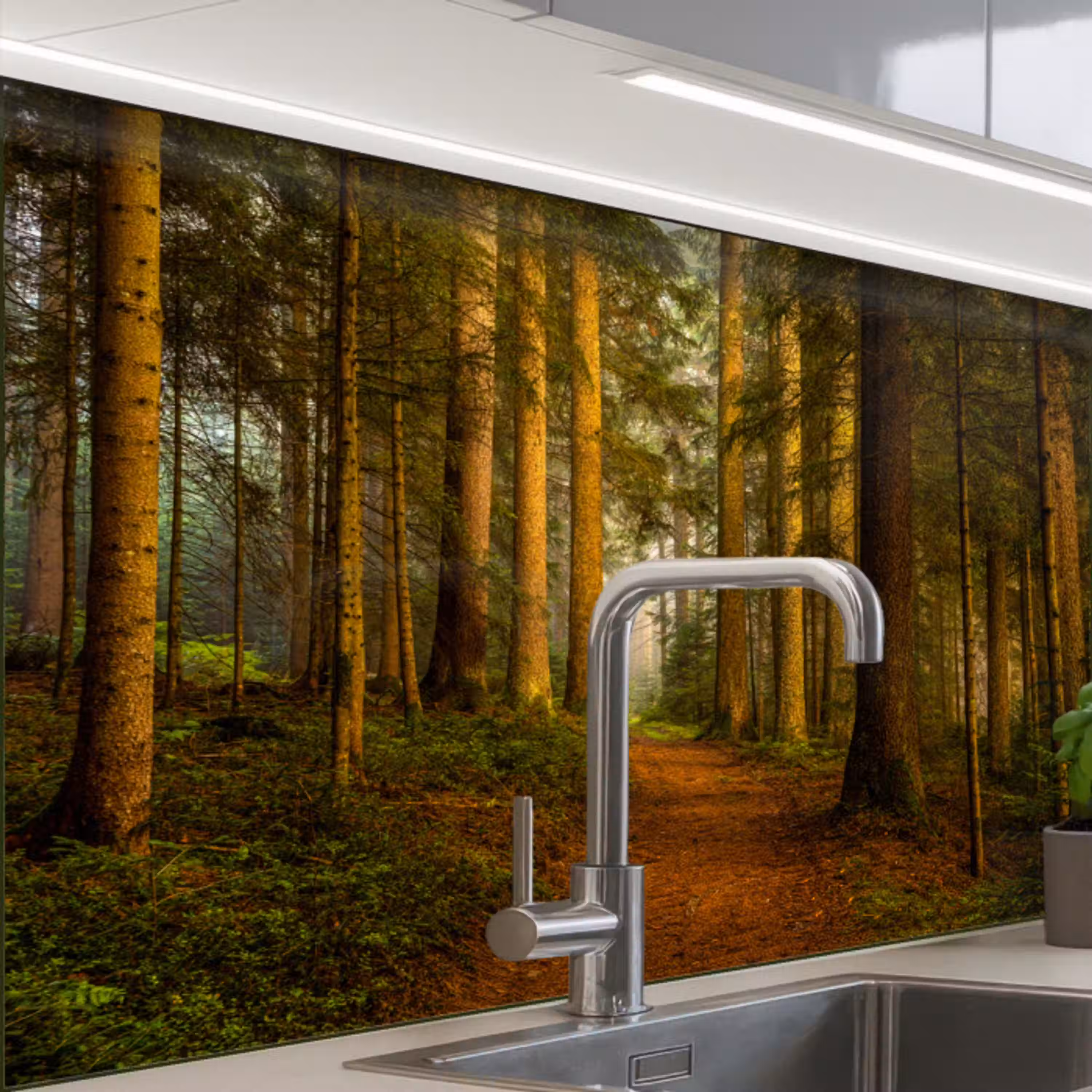 Bos - Natuur - Bomen - Landschap - Bladeren keuken achterwand 2 middel -zzzz3d_schuin