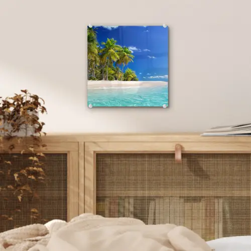 Strand - Zee - Palmboom - Zon - Zomer plexiglas 5mm klein -sfeer4