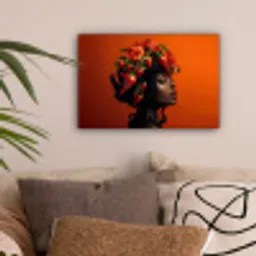 Vrouw - Chilipepers - Pepers - Bloemen canvas 2cm klein -sfeer1