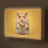Hamster - Nootje - Geel - Knaagdier Light Box met batterij (Wandlamp kind) middel -z3d_website