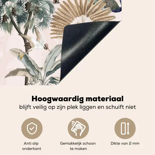 Inductie afdekplaat - Vintage - Jungle - Dieren - Natuur - Inductie beschermer Inductie beschemer met haakjes middel -ky-onderkant-nl