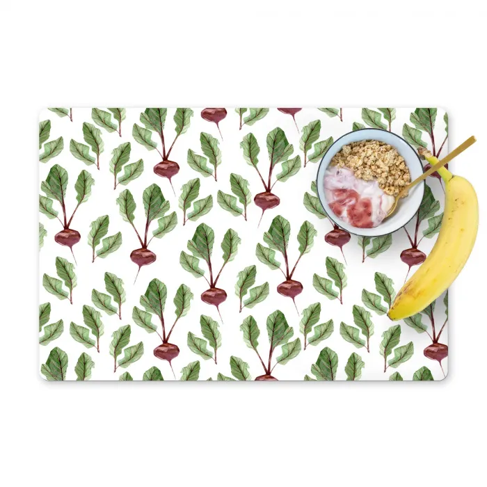 Rood - Bieten - Blad - Patroon Placemat vinyl groot 368 -zzzproduct_Kitchenyeah-website