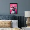 Pink - Hond - Bubbel fotolijst zwart zonder passe partout klein -sfeer3