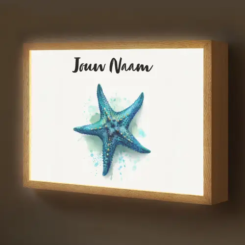 Zeester - Blauw - Spetters Light Box met batterij (Wandlamp kind) middel -z3d_website