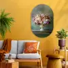 Orchidee - Boeket - Vaas - Bloemen Wandcirkel Ovaal Glas middel -sfeer4