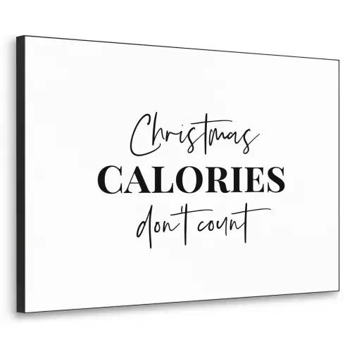 Kerst quote - Winter - Christmas calories - Wit Textielframe zwart klein -3d