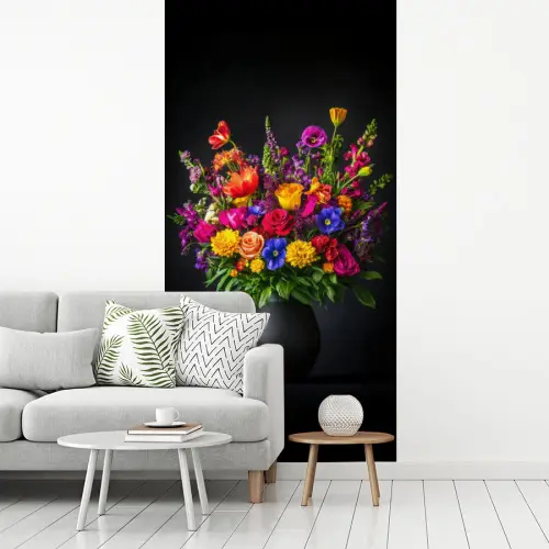 Felgekleurd - Bloemen - Vaas fotobehang vinyl groot -woonkamer