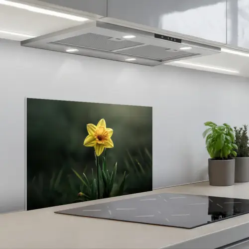 Bloem - Narcis - Gras - Geel keuken achterwand spatscherm klein -3d_schuin