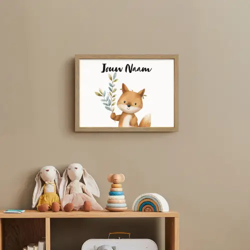 Vos - Dier - Bosdieren Light Box met batterij (Wandlamp kind) middel -sfeer2_kind