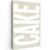 Cake - Woord - Japandi - Wit Tuinposter op houten frame 2 cm dik klein -3d