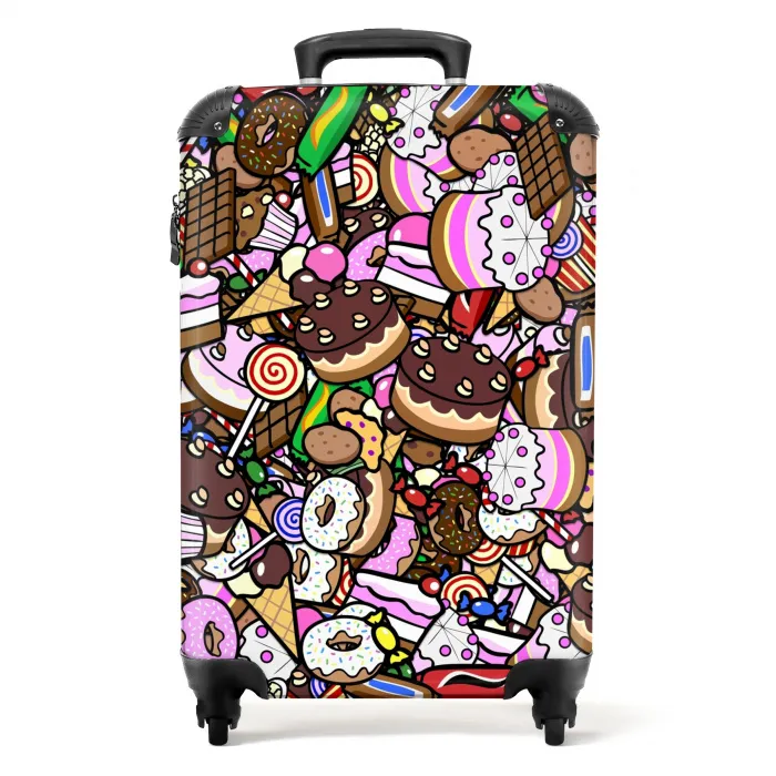 Zoete Snoepwereld NBS - Handbagage koffer - Unisex middel -productfoto_recht