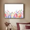 Bloementuin - Kleurrijk - Eieren Textielframe zwart klein -sfeer1