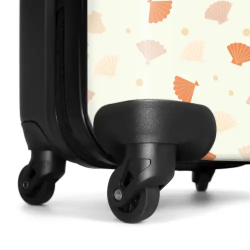 Schelpen patroon oranje NBS - Handbagage koffer - Kinderen Unisex middel -wiel