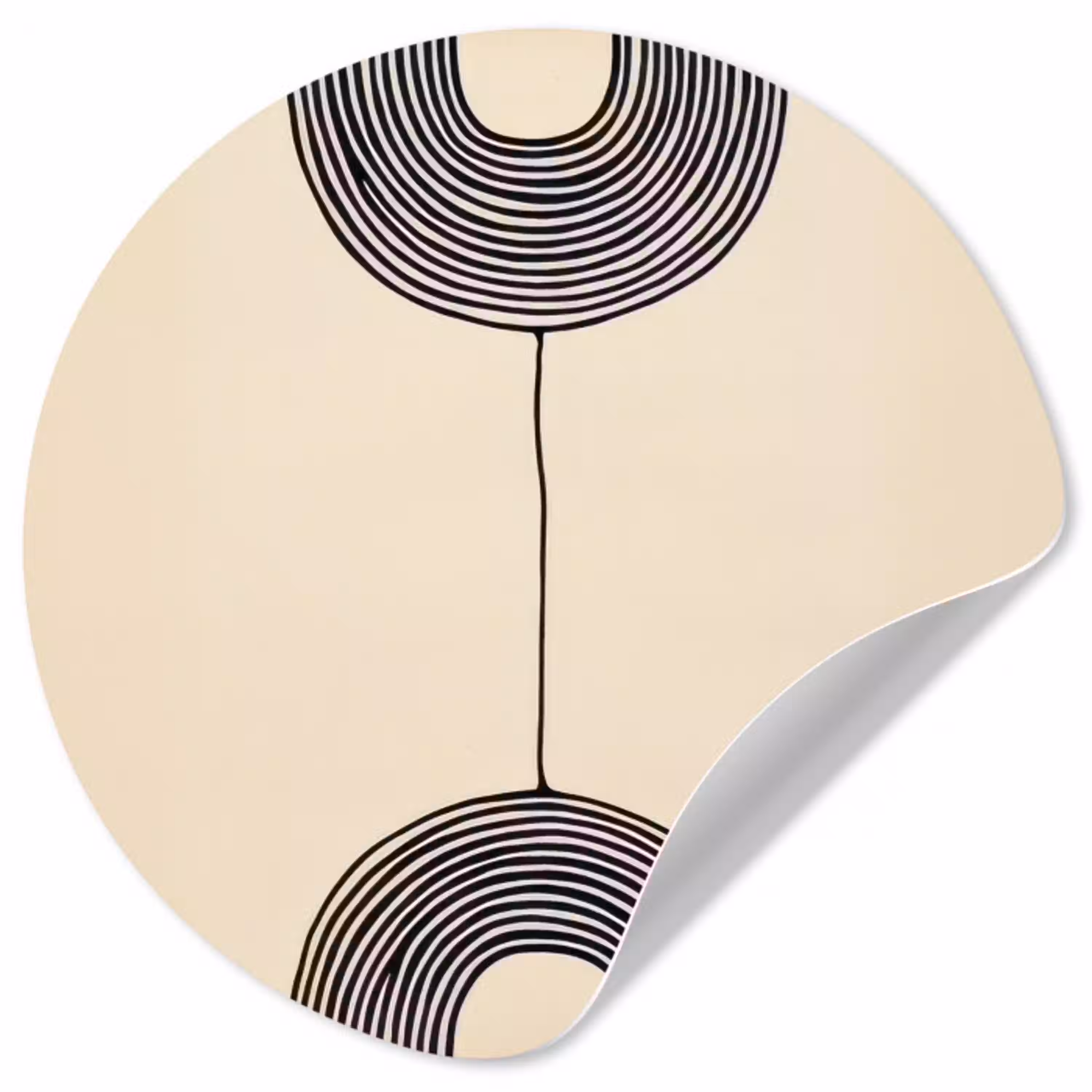 Geometrische bogen - Minimalistisch - Symmetrisch Wandcirkel behangsticker klein -3d