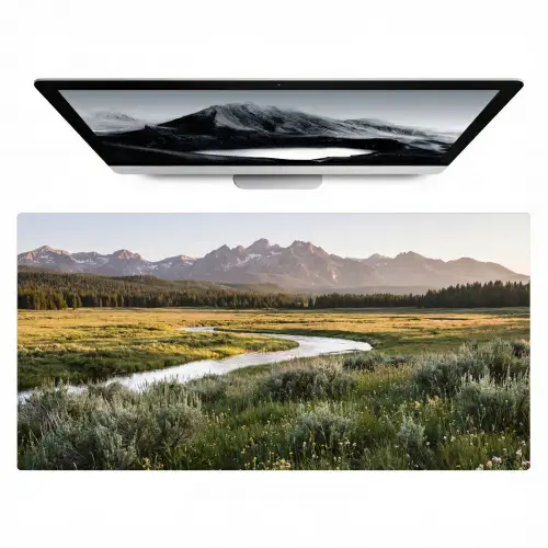 Berglandschap - Rivier - Bos Muismat XXL klein -zzz3d