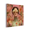 Vrouw - Bril - Roze - Bloemen aluminium wit klein -3d