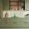 Patroon - Bloemenvorm - Groen keuken achterwand 2 middel 871 -sfeer3