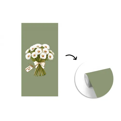 Lint - Boeket - Groen - Quote fotobehang vinyl groot -3d