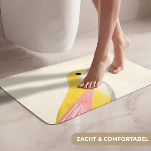 Vogel - Minimalistisch - Geel WCmat klein -USP_ZachtNL