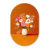 Vaas - Bloemen - Oranje Wandcirkel Ovaal Forex klein -3d