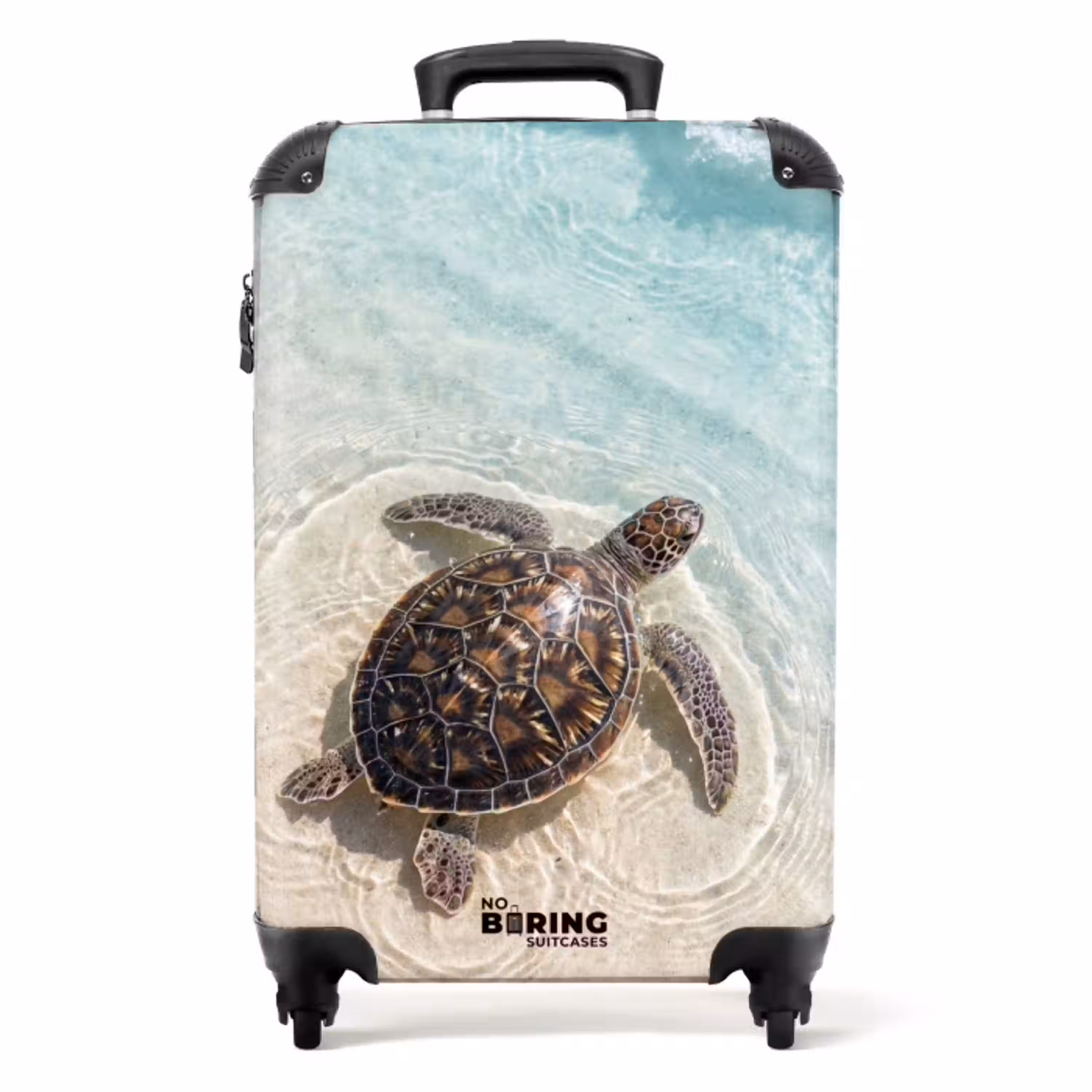 Schildpad - Helder water - Strand - Dieren - Natuur NBS - Handbagage koffer - Volwassenen Unisex middel -productfoto_recht
