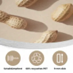 Pinda's - Patroon - Beige Akoestische PET Vilt - Rond klein -closeup_DE