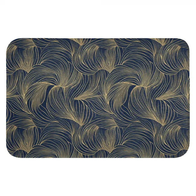 WC Mat - Abstract - Lijnen - Blauw - Goud