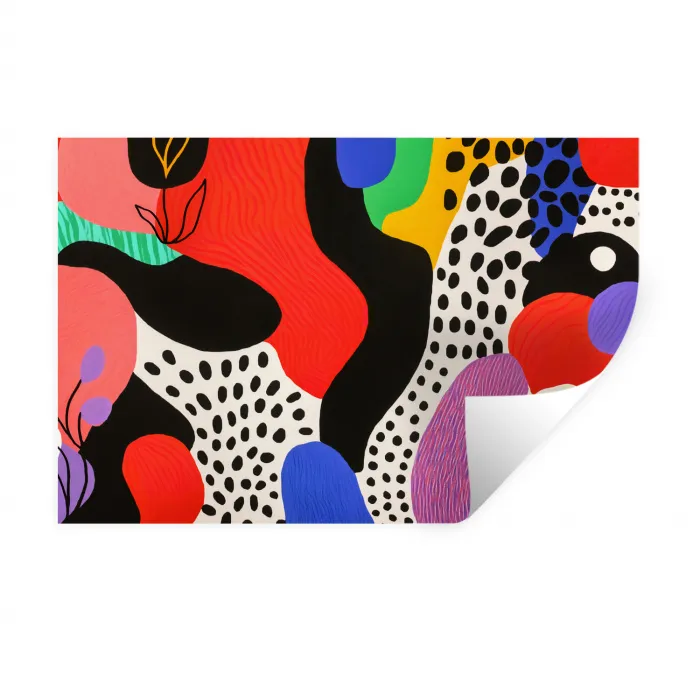 Abstract - Vormen - Kleuren - Stippen Muursticker klein -3d