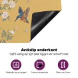 IJsvogels - Bloesem - Geel Inductie beschermer vinyl 3mm middel -zzzzzzz-cc-onderkant
