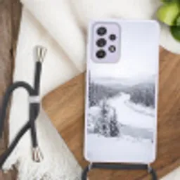Rivier - Bevroren - Landschap - Winter Hoesje Samsung Galaxy A52 5G met koord klein -sfeer4