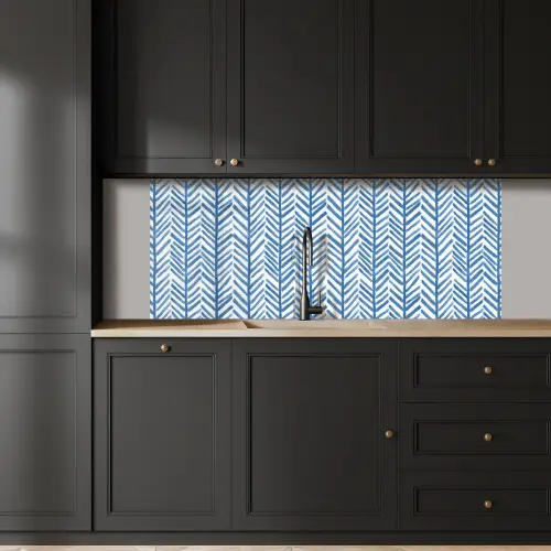 Patroon - Streep - Blauw keuken achterwand 2 middel 871 -sfeer1