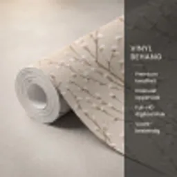 Katoen - Natuur - Taupe Behang Vinyl klein 1060 -USP_closeupNL