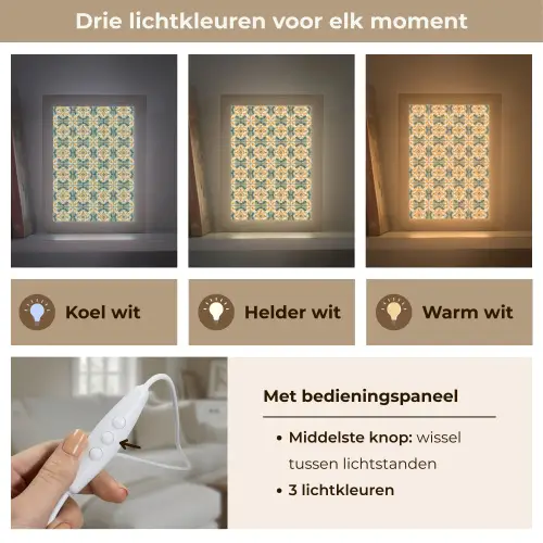 Keramiek - Verweerd - Kleurrijk Light Box met kabel (Tafellamp) klein 925 -USP_lichtkleurNL
