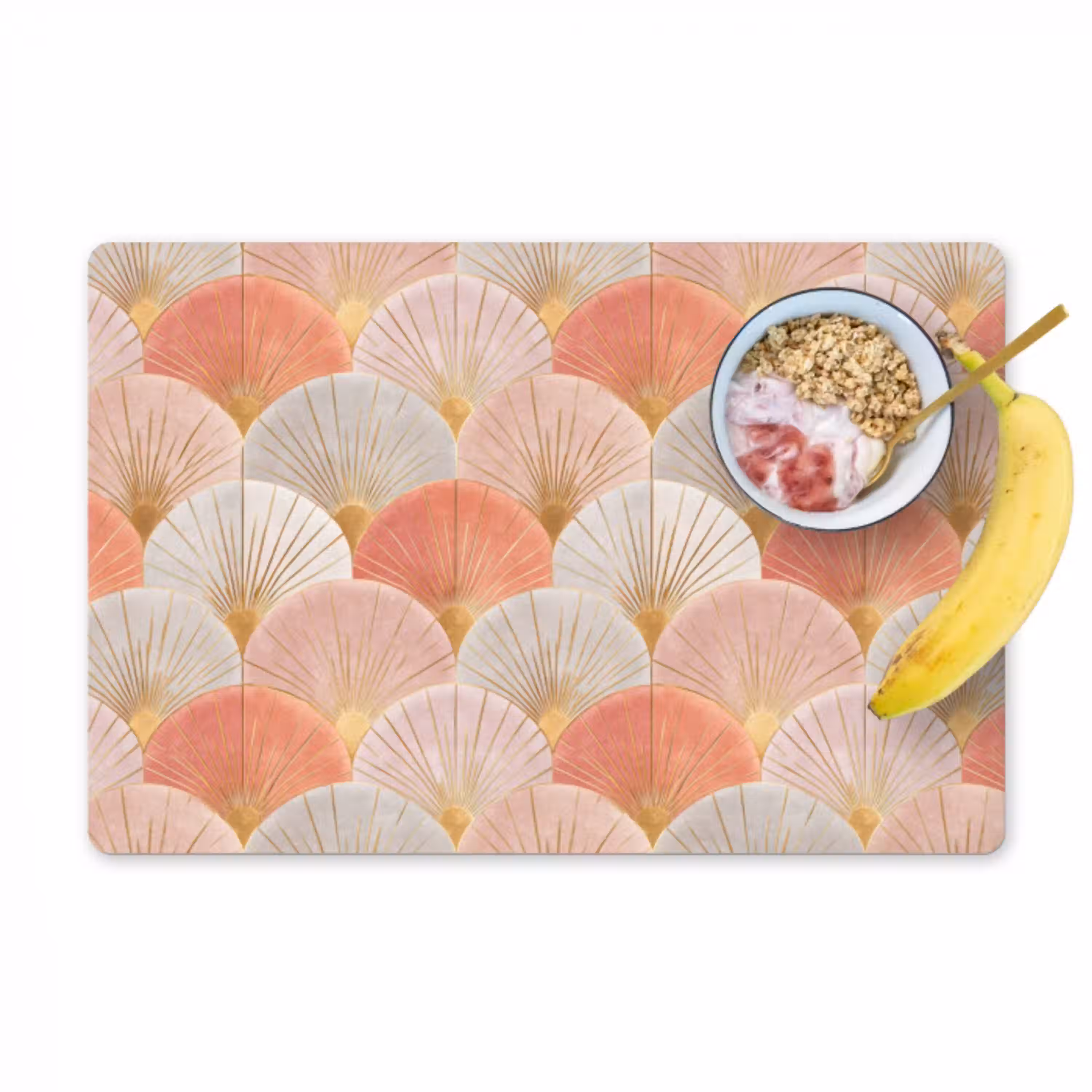 Waaiers - Goud - Roze Placemat vinyl groot 368 -zzzproduct_Kitchenyeah-website